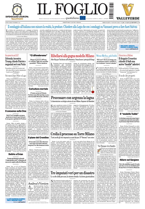 Prima pagina Il Foglio di oggi - Quotidiano nazionale