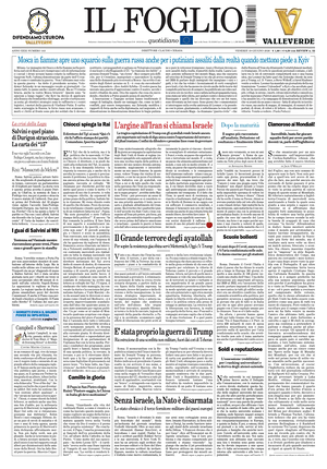 Prima pagina Il Foglio di oggi - Quotidiano nazionale