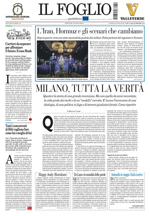 Prima pagina Il Foglio di oggi - Quotidiano nazionale