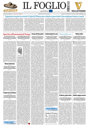 Prima pagina Il Foglio di oggi - Quotidiano nazionale