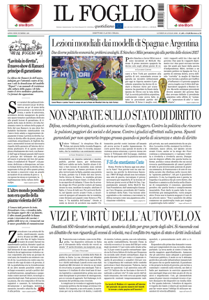 Prima pagina Il Foglio di oggi - Quotidiano nazionale