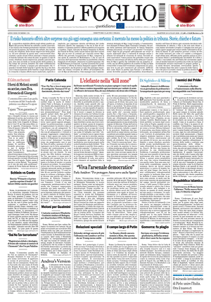 Prima pagina Il Foglio di oggi - Quotidiano nazionale