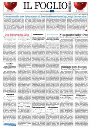 Prima pagina Il Foglio di oggi - Quotidiano nazionale
