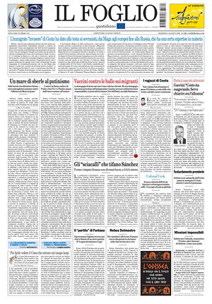 Prima pagina Il Foglio di oggi - Quotidiano nazionale