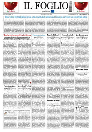 Prima pagina Il Foglio di oggi - Quotidiano nazionale