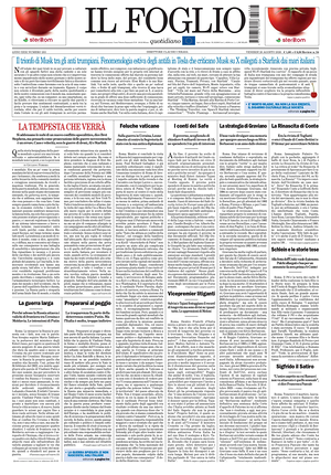 Prima pagina Il Foglio di oggi - Quotidiano nazionale