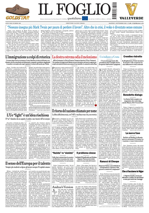 Il Foglio prima pagina