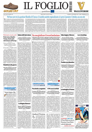 Prima pagina Il Foglio di oggi - Quotidiano nazionale