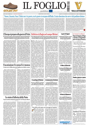 Prima pagina Il Foglio di oggi - Quotidiano nazionale