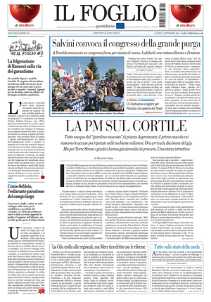 Prima pagina Il Foglio di oggi - Quotidiano nazionale