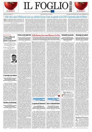Prima pagina Il Foglio di oggi - Quotidiano nazionale