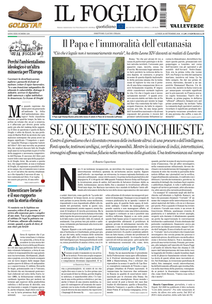 Prima pagina Il Foglio di oggi - Quotidiano nazionale