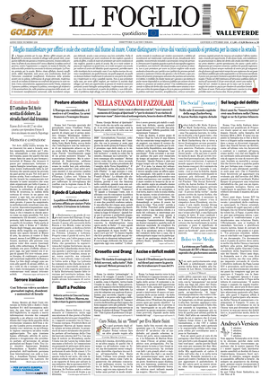 Prima pagina Il Foglio di oggi - Quotidiano nazionale