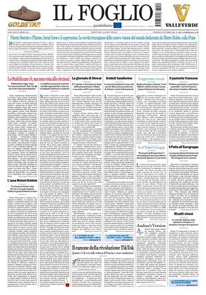 Prima pagina Il Foglio di oggi - Quotidiano nazionale