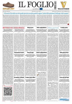 Prima pagina Il Foglio di oggi - Quotidiano nazionale