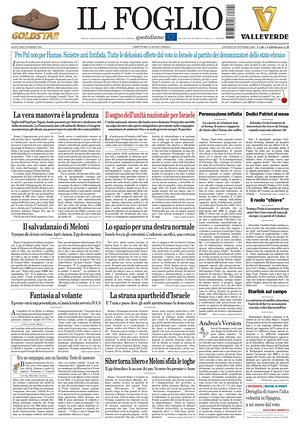 Prima pagina Il Foglio di oggi - Quotidiano nazionale