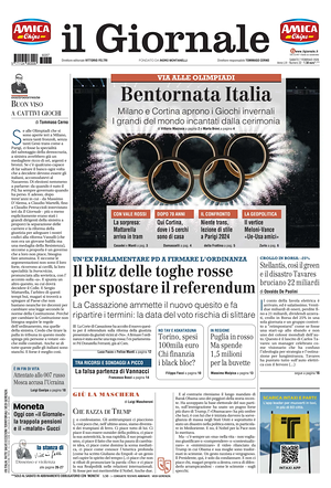 Prima pagina Il Giornale di oggi - Quotidiano nazionale
