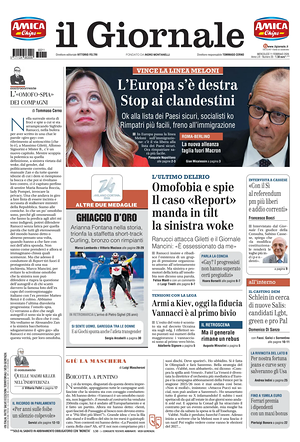 Prima pagina Il Giornale di oggi - Quotidiano nazionale