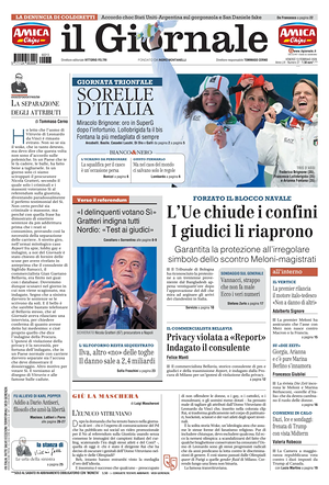 Prima pagina Il Giornale di oggi - Quotidiano nazionale