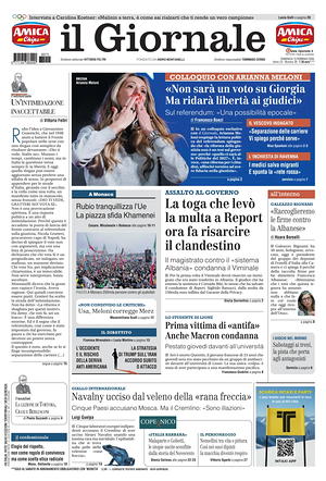 Prima pagina Il Giornale di oggi - Quotidiano nazionale