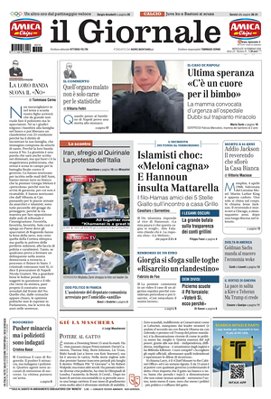 Prima pagina Il Giornale di oggi - Quotidiano nazionale
