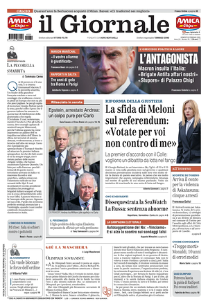 Prima pagina Il Giornale di oggi - Quotidiano nazionale