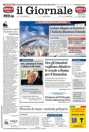 Prima pagina Il Giornale di oggi - Quotidiano nazionale