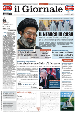 Prima pagina Il Giornale di oggi - Quotidiano nazionale
