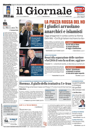 Prima pagina Il Giornale di oggi - Quotidiano nazionale