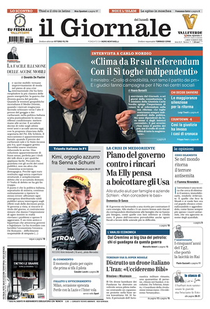 Prima pagina Il Giornale di oggi - Quotidiano nazionale
