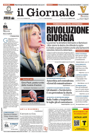 Prima pagina Il Giornale di oggi - Quotidiano nazionale