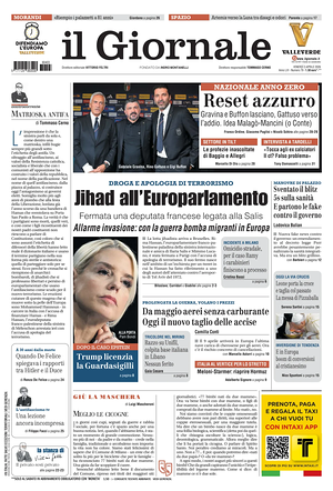 Prima pagina Il Giornale di oggi - Quotidiano nazionale