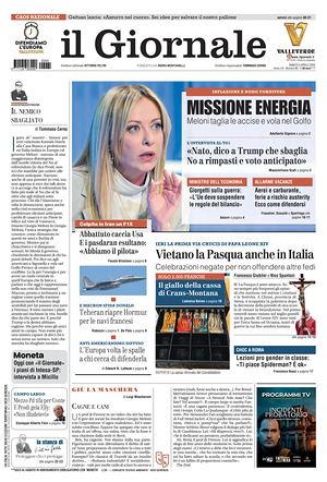 Prima pagina Il Giornale di oggi - Quotidiano nazionale