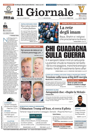 Prima pagina Il Giornale di oggi - Quotidiano nazionale