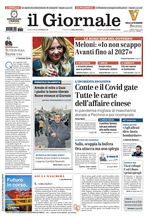 Prima pagina Il Giornale di oggi - Quotidiano nazionale