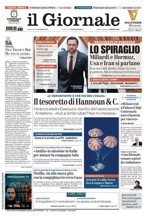 Prima pagina Il Giornale di oggi - Quotidiano nazionale