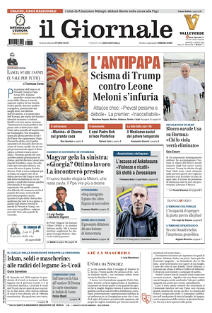 Prima pagina Il Giornale di oggi - Quotidiano nazionale