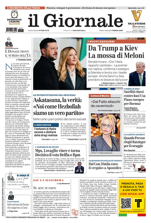 Prima pagina Il Giornale di oggi - Quotidiano nazionale