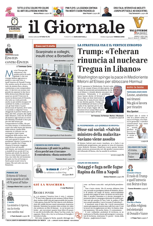 Prima pagina Il Giornale di oggi - Quotidiano nazionale