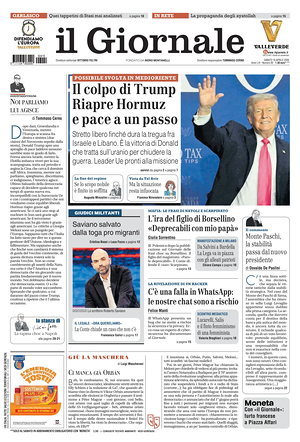 Prima pagina Il Giornale di oggi - Quotidiano nazionale