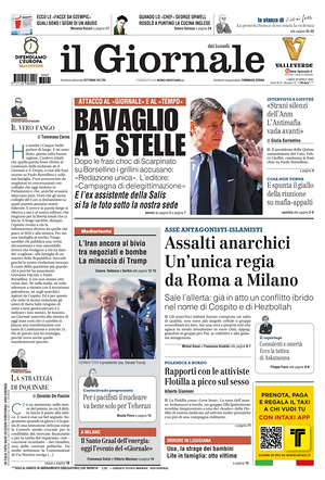 Prima pagina Il Giornale di oggi - Quotidiano nazionale