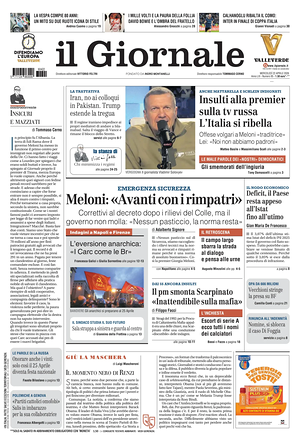 Prima pagina Il Giornale di oggi - Quotidiano nazionale