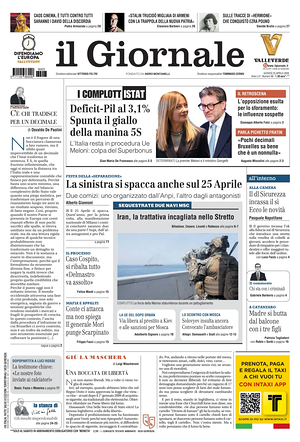 Prima pagina Il Giornale di oggi - Quotidiano nazionale