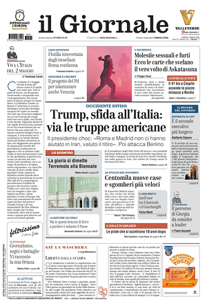 Prima pagina Il Giornale di oggi - Quotidiano nazionale
