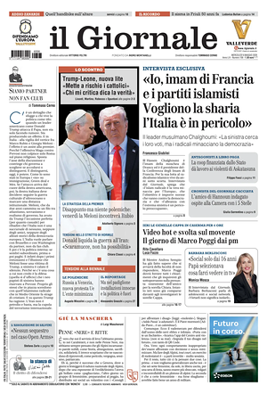 Prima pagina Il Giornale di oggi - Quotidiano nazionale