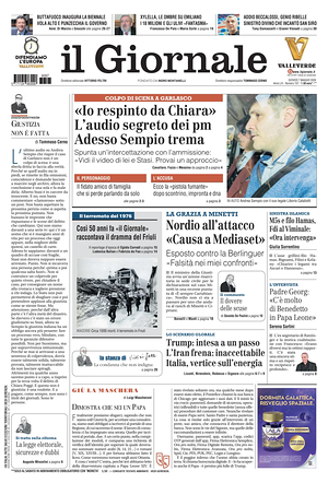 Prima pagina Il Giornale di oggi - Quotidiano nazionale