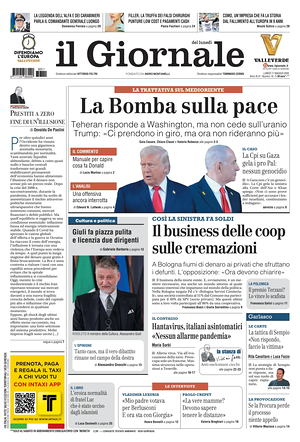 Prima pagina Il Giornale di oggi - Quotidiano nazionale