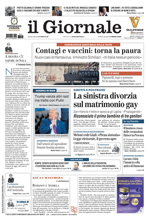 Prima pagina Il Giornale di oggi - Quotidiano nazionale