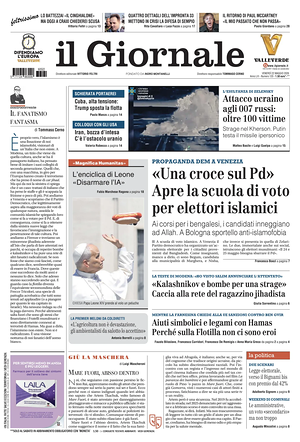 Prima pagina Il Giornale di oggi - Quotidiano nazionale