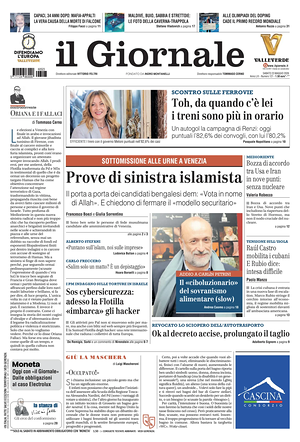 Prima pagina Il Giornale di oggi - Quotidiano nazionale
